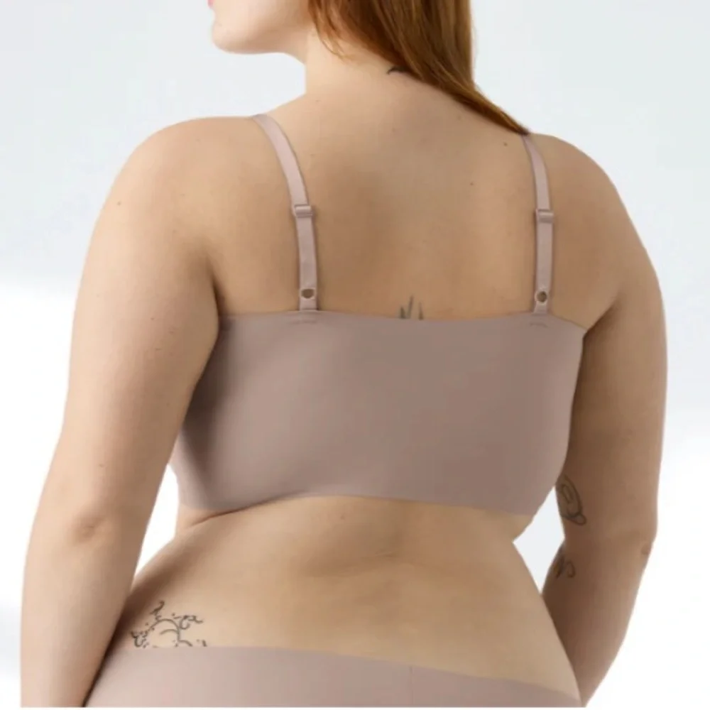 True & Co True Body Lift Triangle Adjustable Strap Bra Size S Mink Neutral Comfy